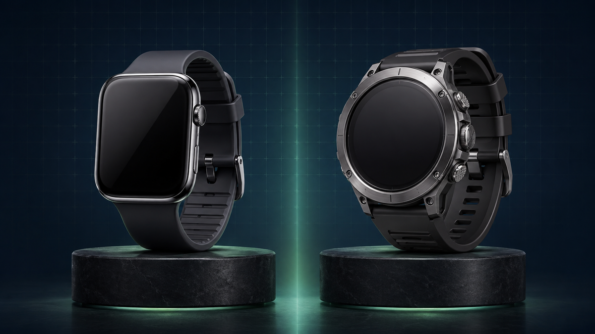 Apple Watch and Garmin-style smartwatch comparison for everyday and fitness use